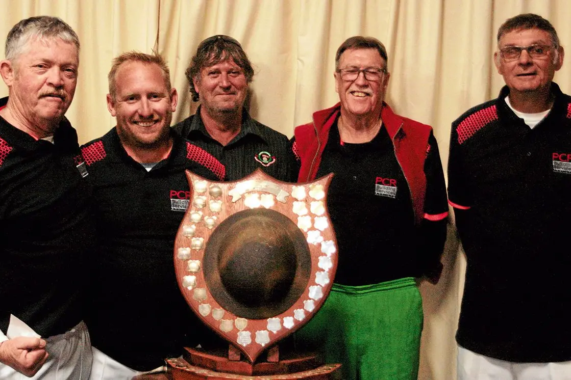 Dick Durnan, Tim Varndell, Peter Sheather and Steve Zak placed second in the recent Rum Cup, pictured here with Club President Shane Dunnett (centre). Photo Supplied.