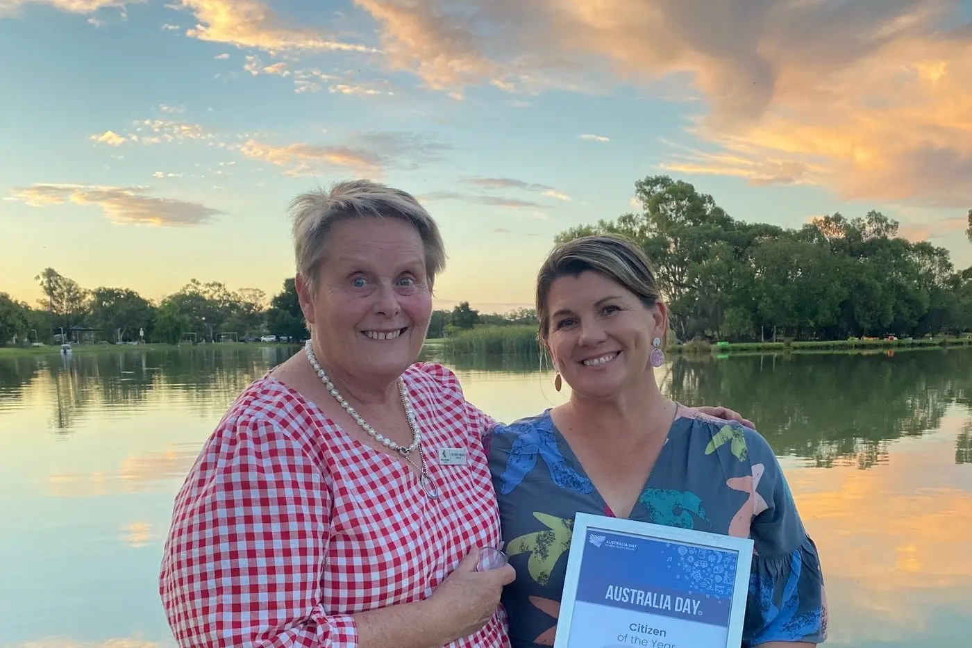 Jerilderie Mayor with Citizen of the Year Tania Roe.