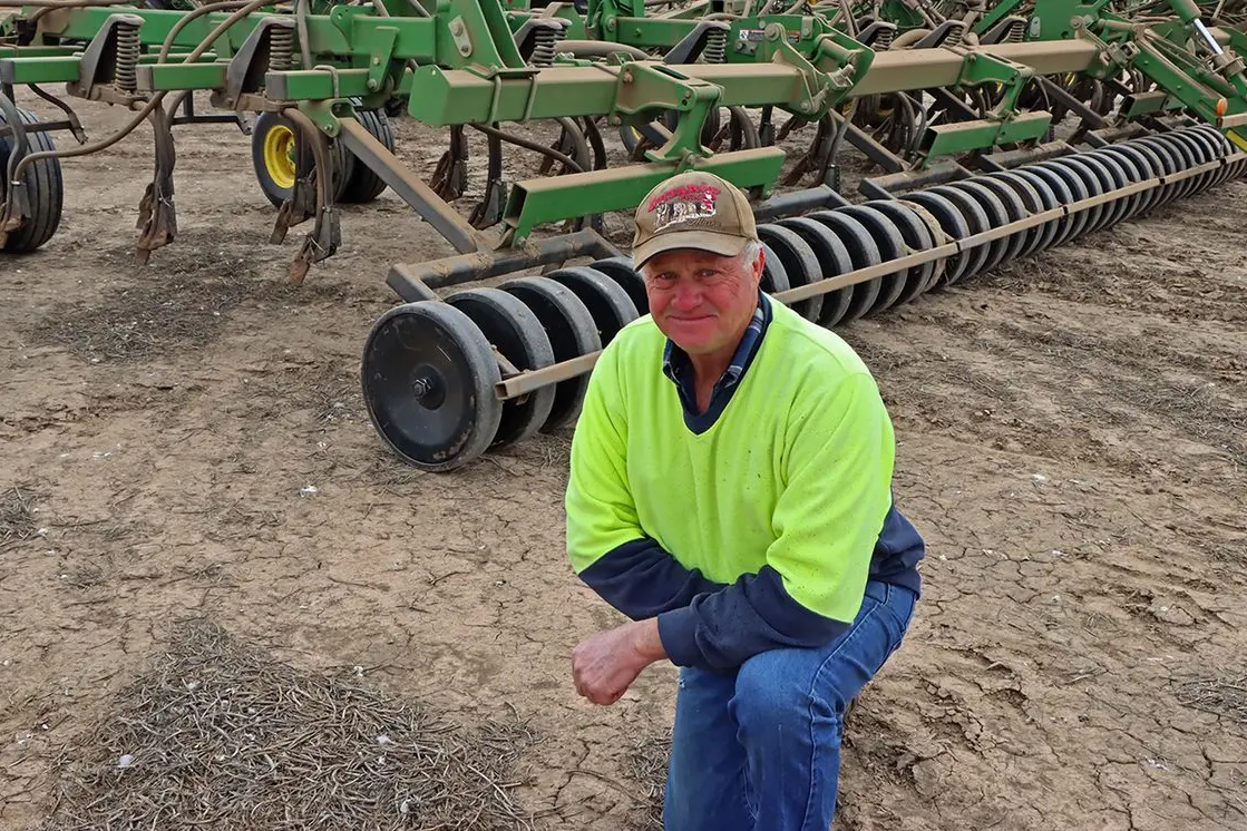 David Irvin has been buying, breaking down and importing second hand air seeders from Canada for the past seven years. Photo: Kim Woods