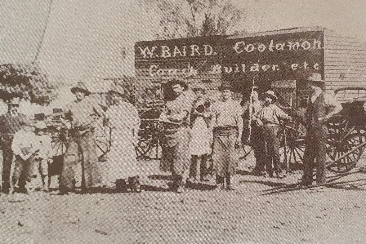 W Baird\\u2019s Blacksmith and Coach Building Works, Methul Street circa 1900. In 1911, the business became Coolamon Engineering Co.