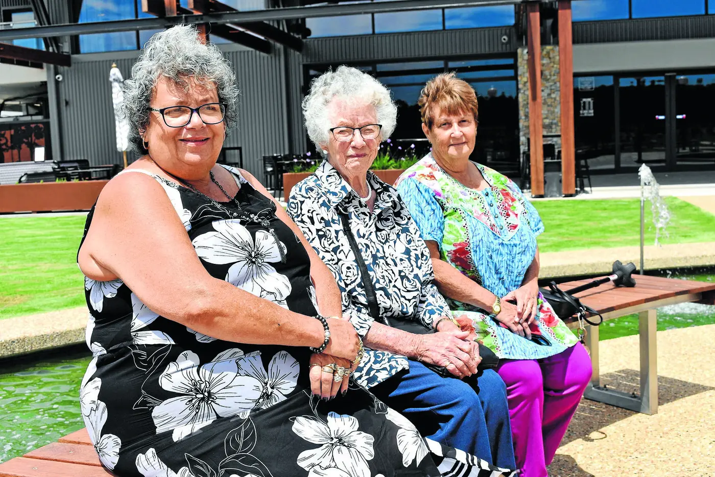 Narrandera\\u2019s own living treasure, Marie Cahill (centre), has turned 101 and still lives a full and active life. Photo: Rustty Lake-Connelly