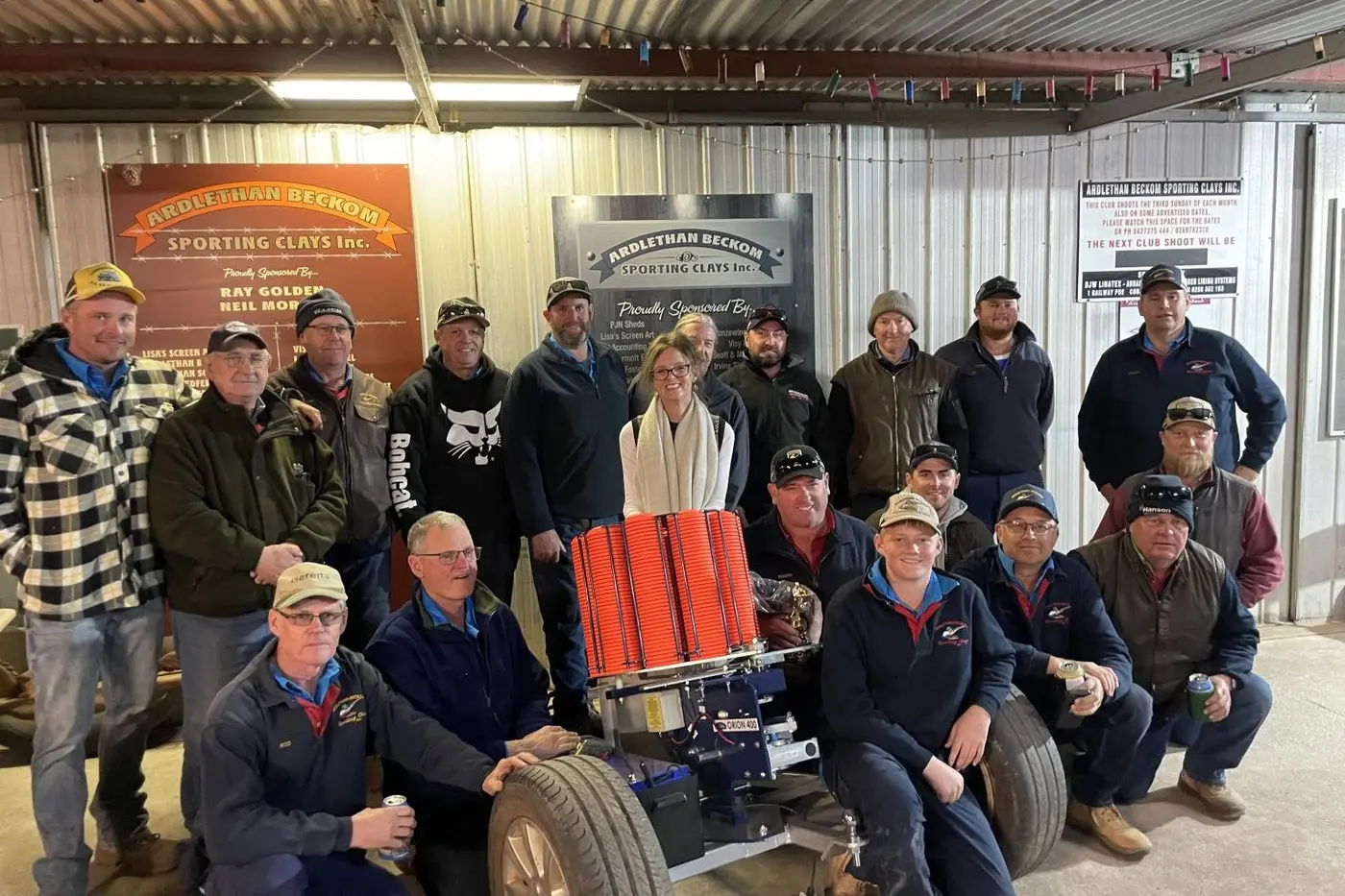 Cootamundra MP Steph Cooke with members of the Ardlethan Beckom Sporting Clays Club.