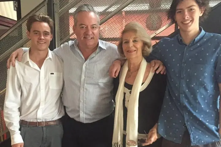 Harry Ryan, William Ryan, (Shirley) Bliss Ryan and Rafe Ryan pictured recently at the Harold Park Hotel, Forest Lodge.