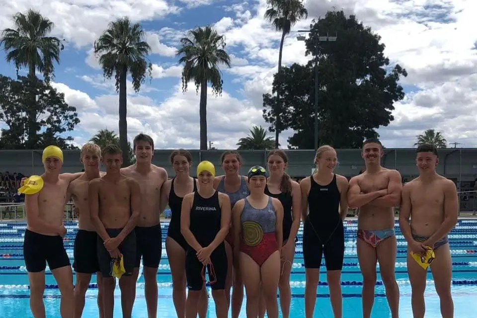 The Narrandera High School swimming team that attended the South West Zone Swimming Carnival at Leeton.