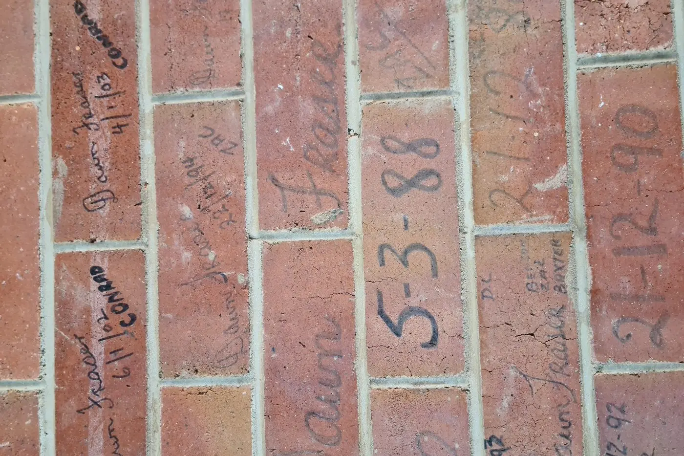 Dawn Fraser signed the wall on each visit to Barellan pool.