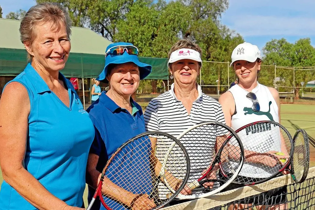 Players in the doubles at the Masters Games in 2020. The tennis singles and doubles will be played both days from 9am. Photo: Kim Woods