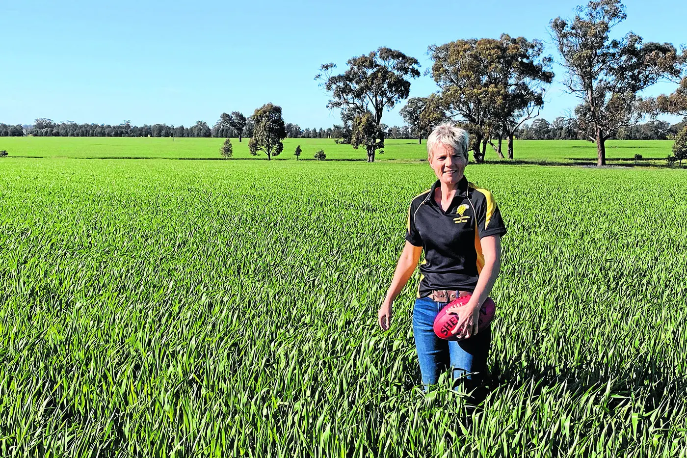 Heidi Gooden in the Osborne community crop, just outside of Lockhart. Photo: Claire Williams