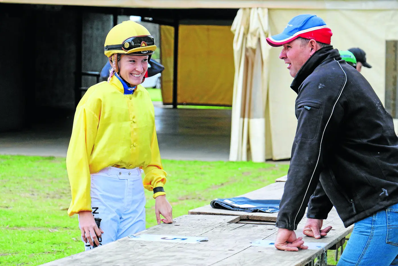 The suspension of leading trainer, Trevor Sutherland, right, will leave a big hole in fields at Narrandera and Leeton. Photo: Kim Woods