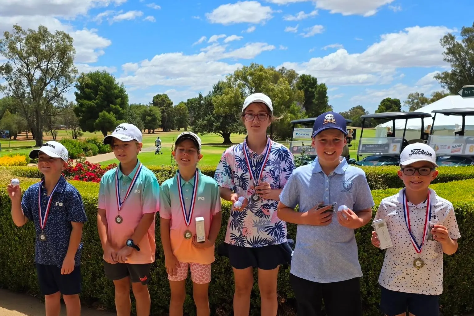 <p>Junior golfers competing in the the Jack Newton Junior Golf Griffith JOM event.</p>\\n
