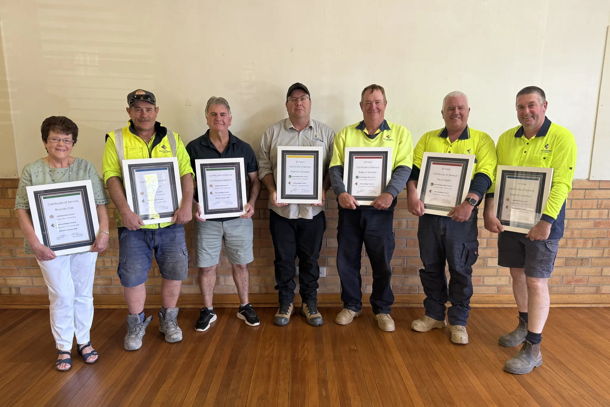 <p>Rhonda Cox, Mark Parker, Christopher Baldwin, Stephen Goodsall, Ralph O\\u2019Donnell, Trevor Bright and Stephen Lockhart.</p>\\n