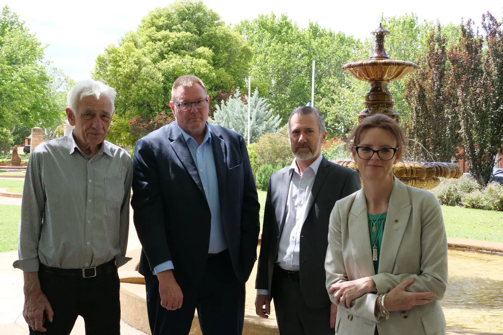 <p>Mayor Neville Kschenka, Shane Wilson, Timothy Coote and Steph Cooke.</p>\\n