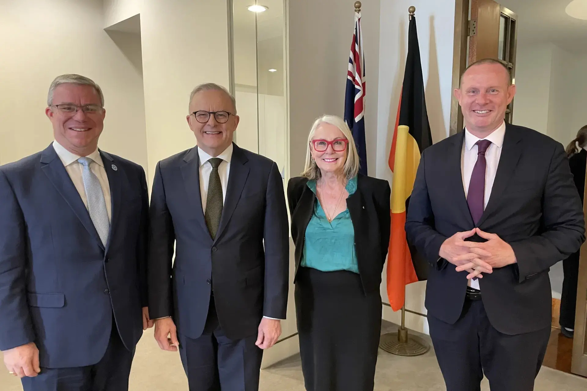 <p>Rick Firman, Anthony Albanese, Phyllis Miller and Darcy Byrne.</p>\\n