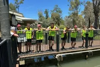 <p>Narrandera High School year 10 students touring the NSW Fisheries in Narrandera recently.</p>\\n