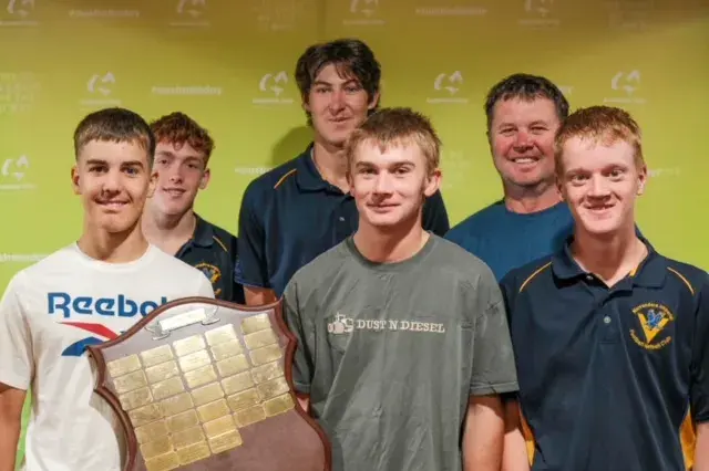 <p>Team winner \\u2013 Narrandera under 17s AFL team with coach David Anderson.</p>\\n