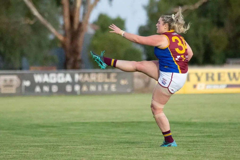 <p>The Lions\\u2019 goal kickers included one each to Skye Hamblin (pictured above) and Kaitlin Logan. \\t\\t\\t\\t        PHOTO: Madeline Begley</p>\\n