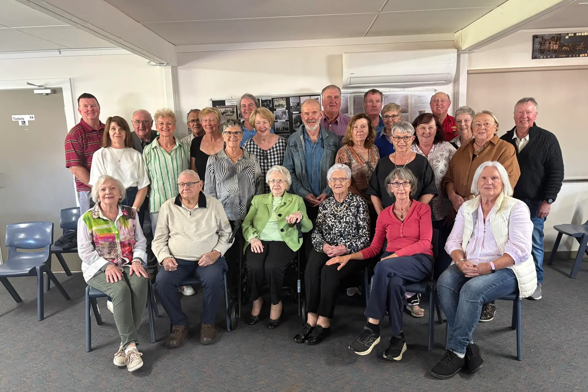 <p>MEMORIES: Pictured are the former students (listed by their maiden names) and two parents who attended the reunion. Standing L-R: Pete Walsh, Debbie Davies, Peter Connell, Jill Davies, John Smith, Annette Turnbull, Pat Smith, Anthony Foley, Anne Foley, Graham Wilson, John Foley, Denise Hogan, Tim Foley, Maureen Foley, Elizabeth Williams, Bernadette Walsh, Mick Batchelor, Kathleen Batchelor, Maureen Connell, John Batchelor. Seated: Lesley Davies, Jim Currie, Shirley Fennessy, Kitty Howe, Carmel Fennessy and Judith McKinnon.</p>\\n