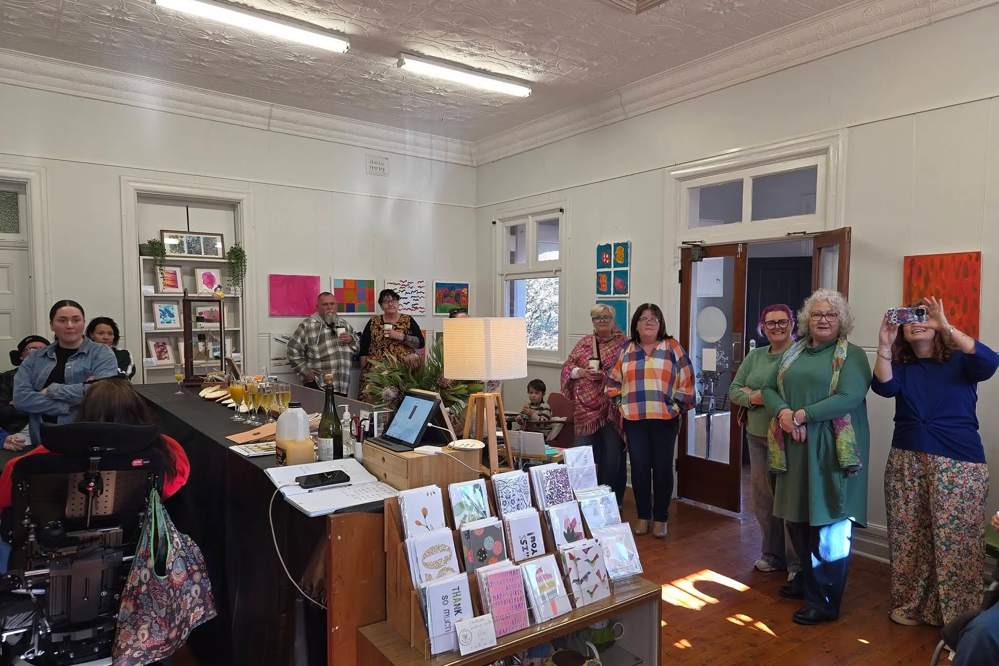 <p>Part of the crowd at the Community Connections exhibition on opening day.</p>\\n