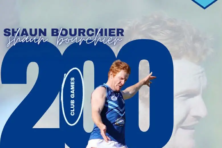 <p>teammates. Barellan Two Blues Shaun Bourchier marked his 200th game.</p>\\n