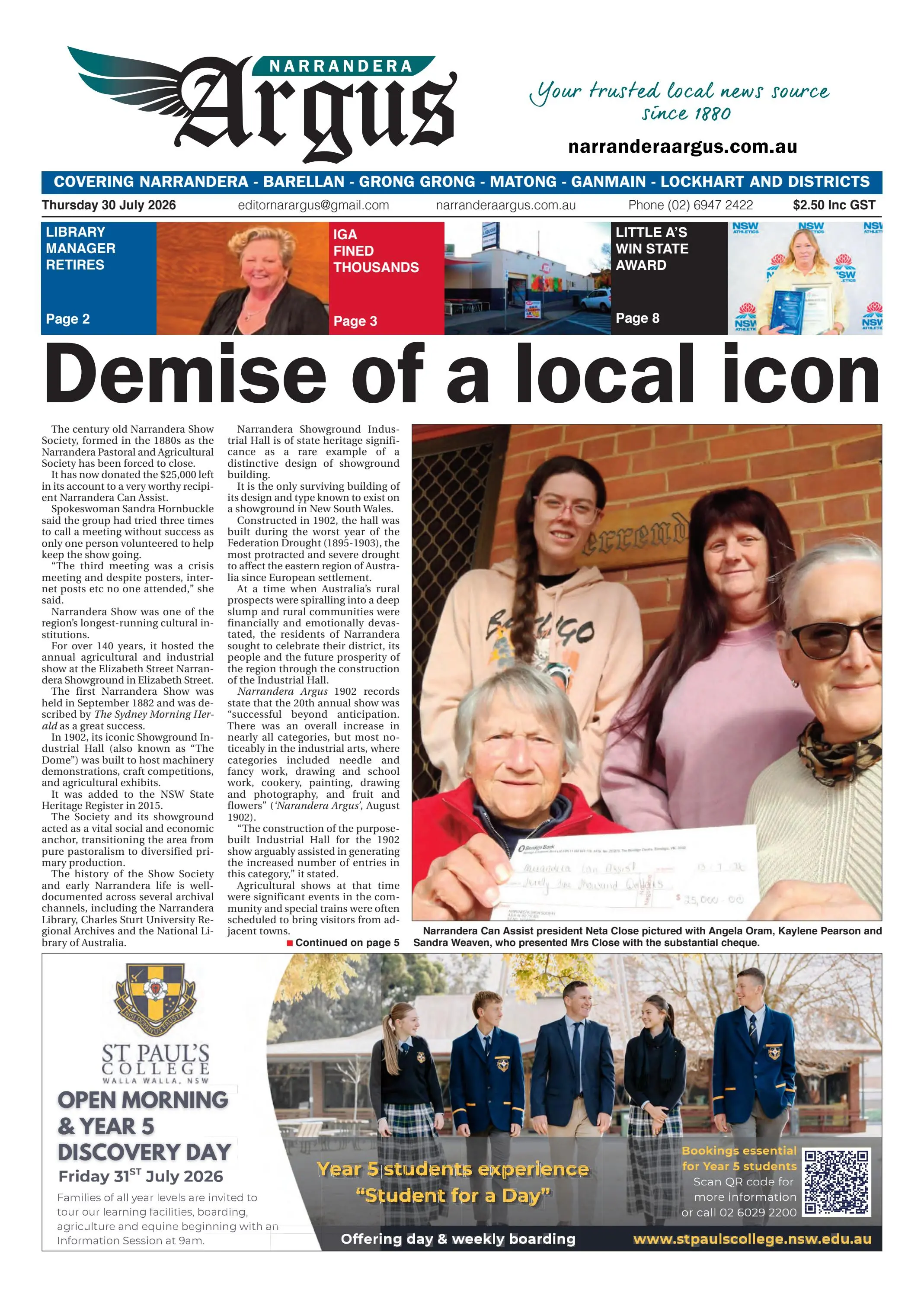 Narrandera Argus, July 30, 2026