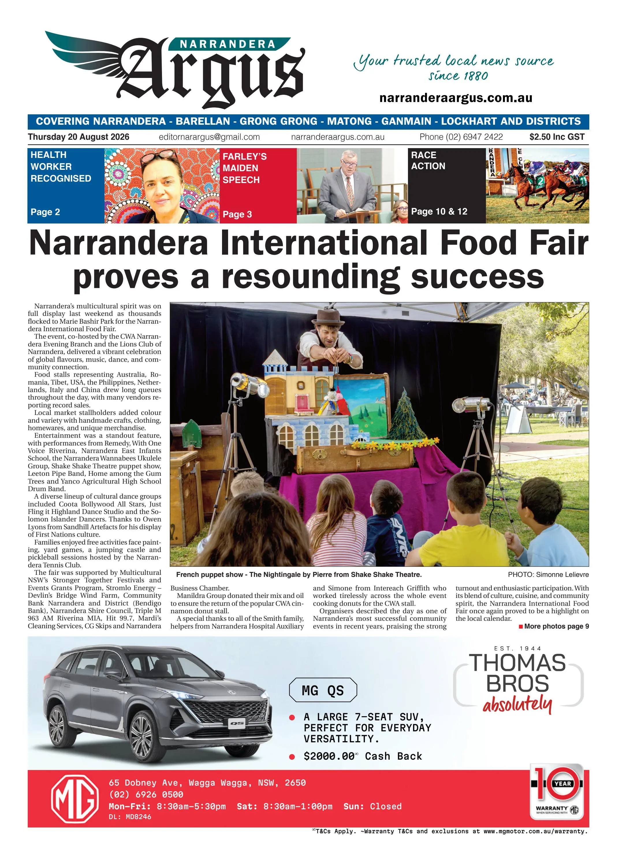 Narrandera Argus, Thursday, August 20, 2026