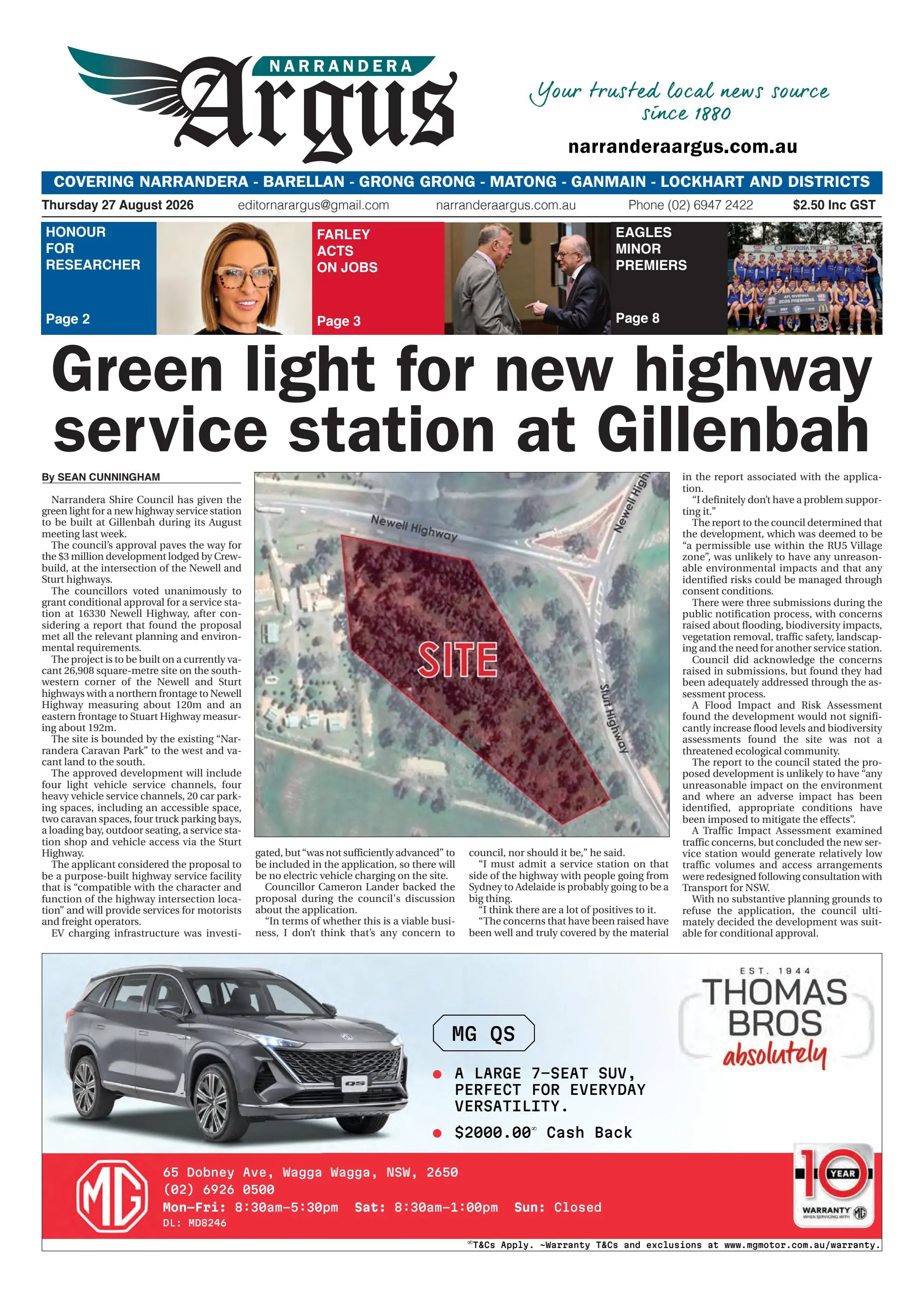 Narrandera Argus, Thursday, August 27, 2026