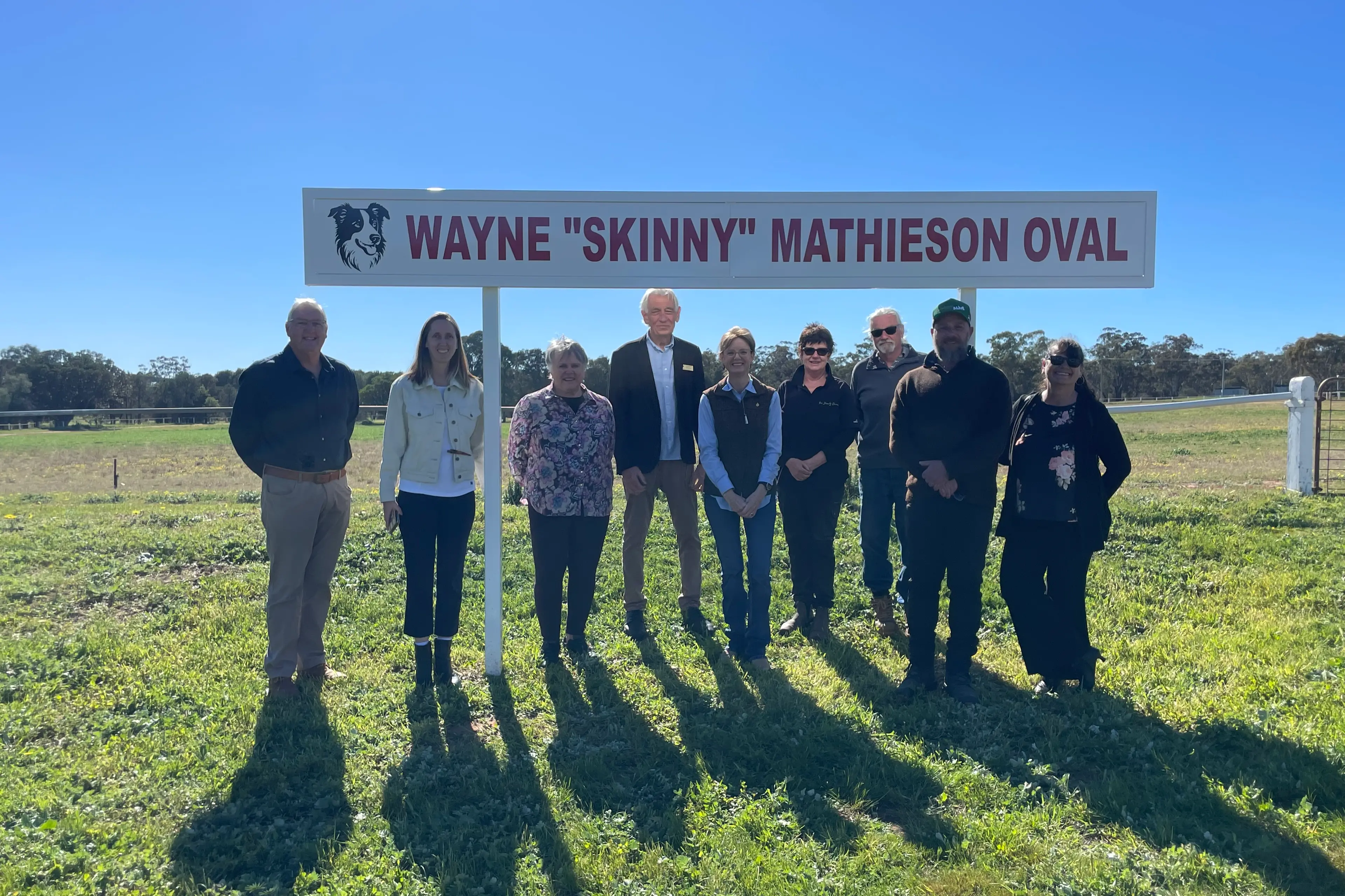 <p>Relatives and people associated with the late Mr Mathieson were on hand to watch the unveiling of a new sign.</p>\\n