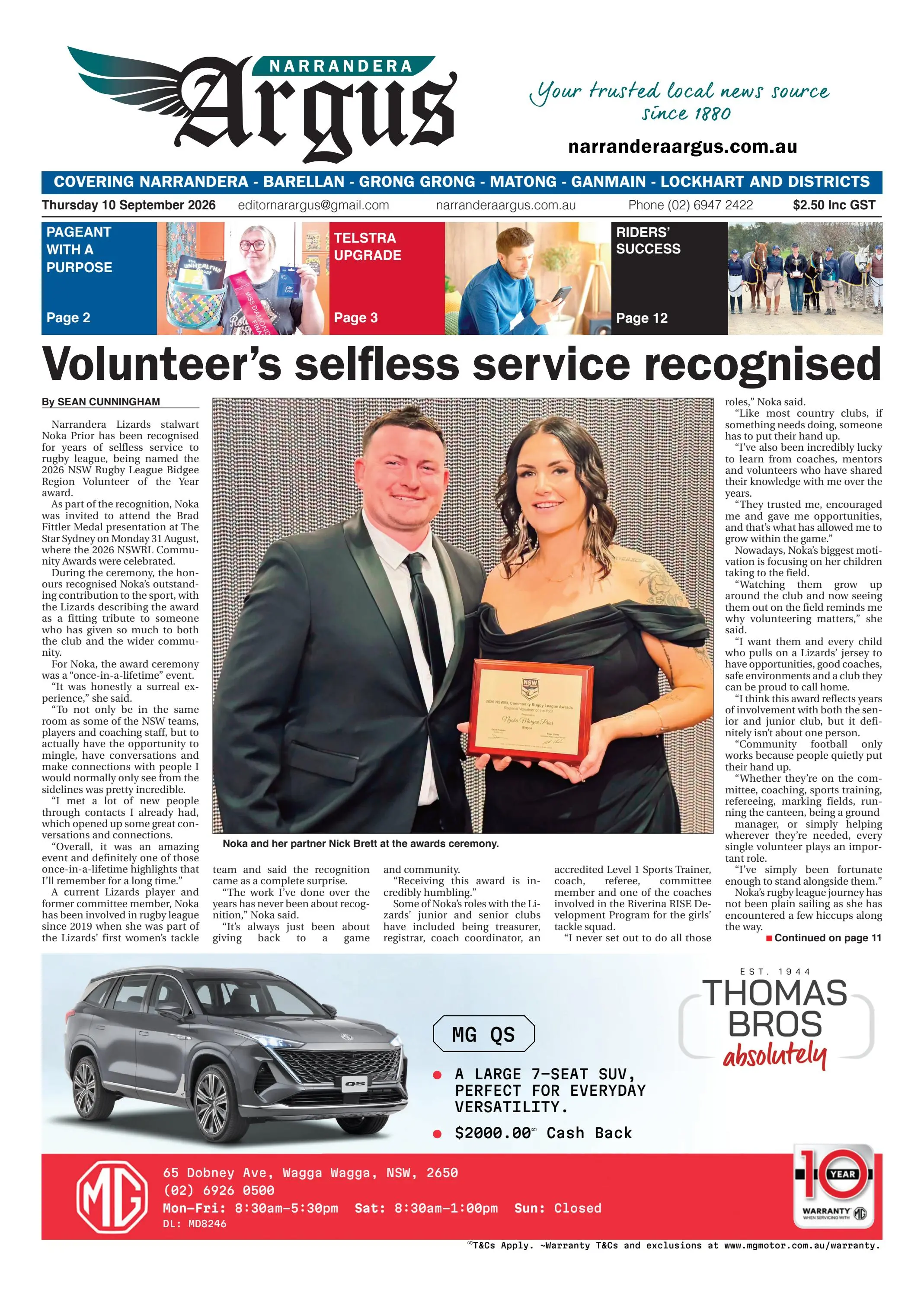 Narrandera Argus, Thursday, 10 September, 2026