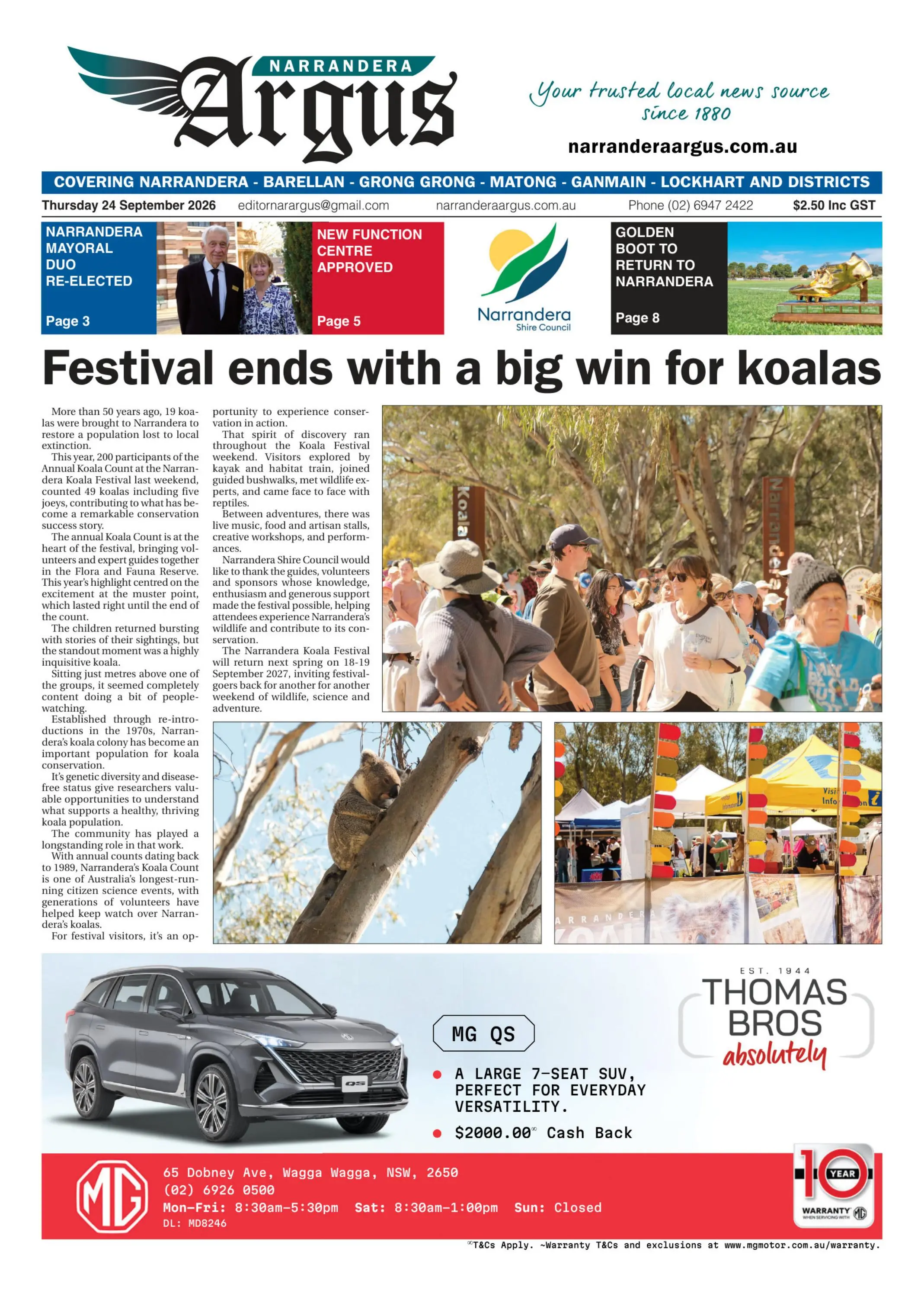 Narrandera Argus, Thursday, 24 September, 2026