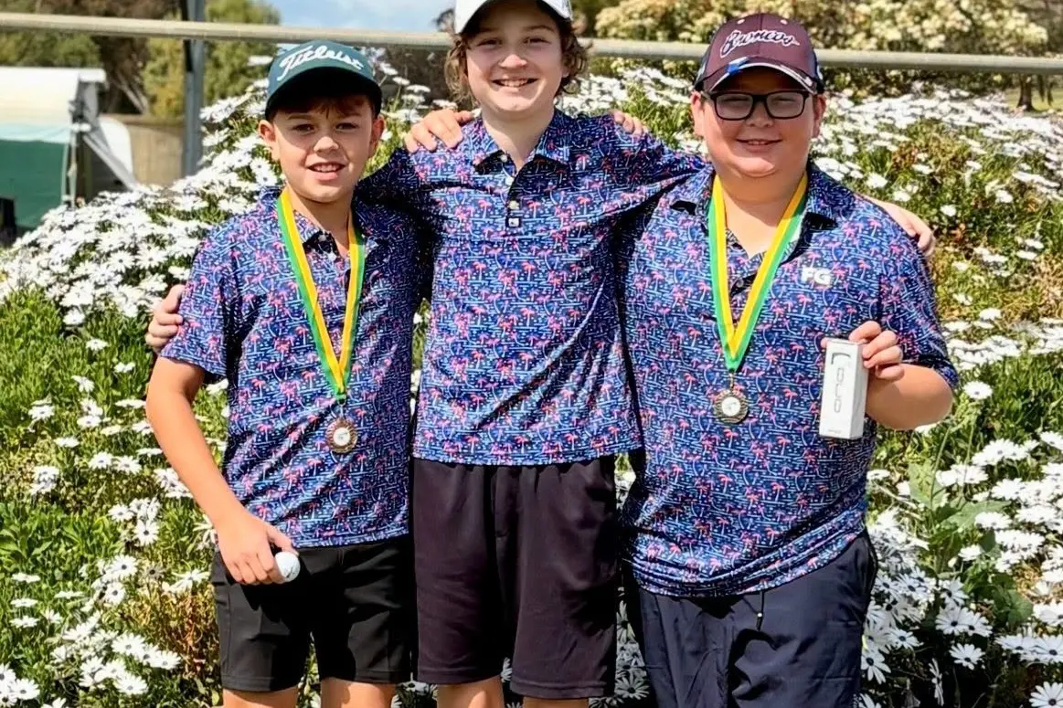 <p>Golfing trio at Junee at the weekend  Eddie Partridge, Matthew Kroek, Jacob Stone.</p>\\n