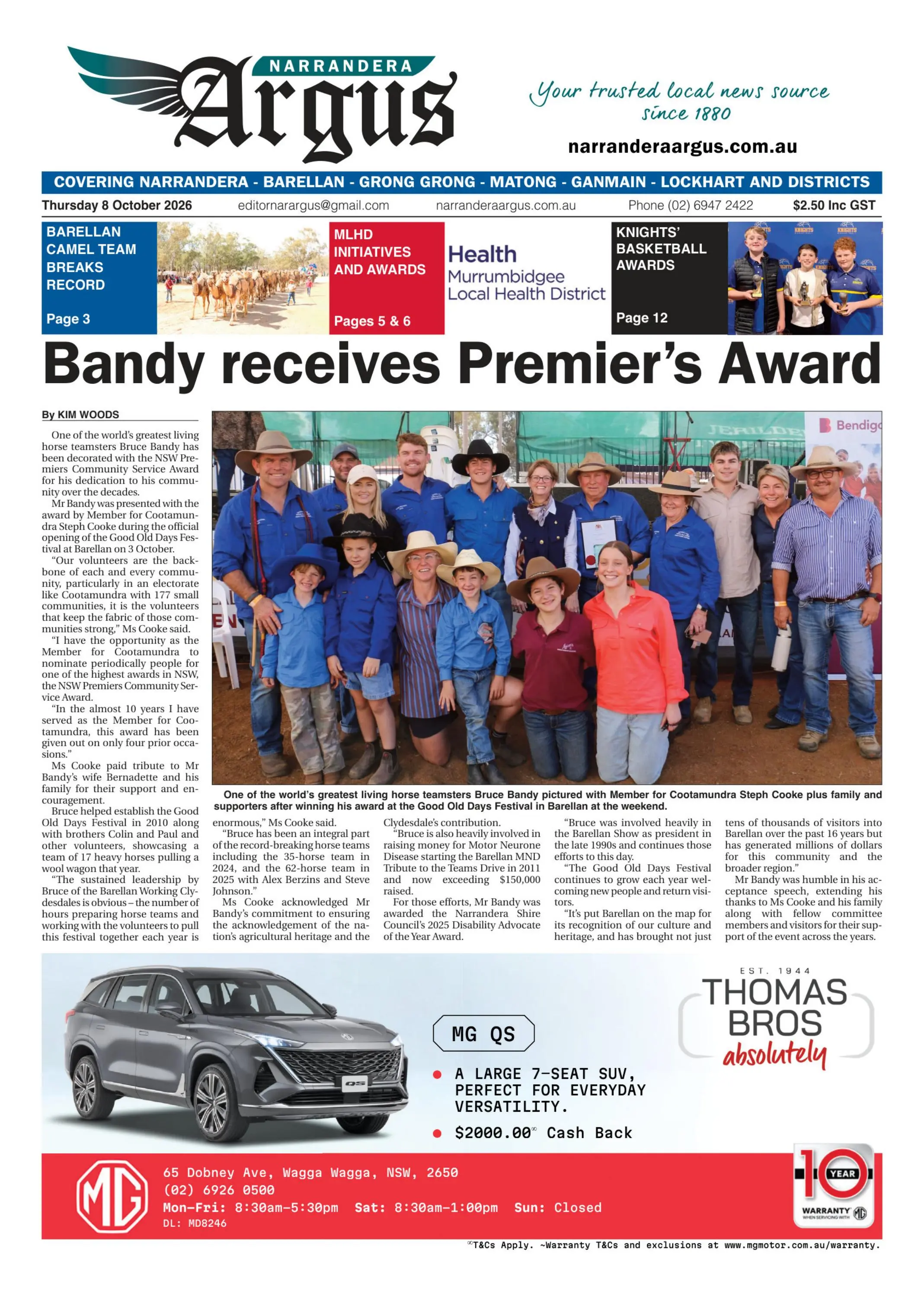 Narrandera Argus, Thursday, 8 October, 2026