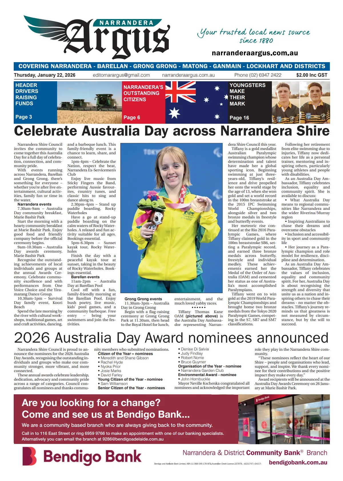 Narrandera Argus, Thursday, January 22, 2026