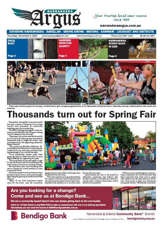 Narrandera Argus, Thursday, November 6, 2025