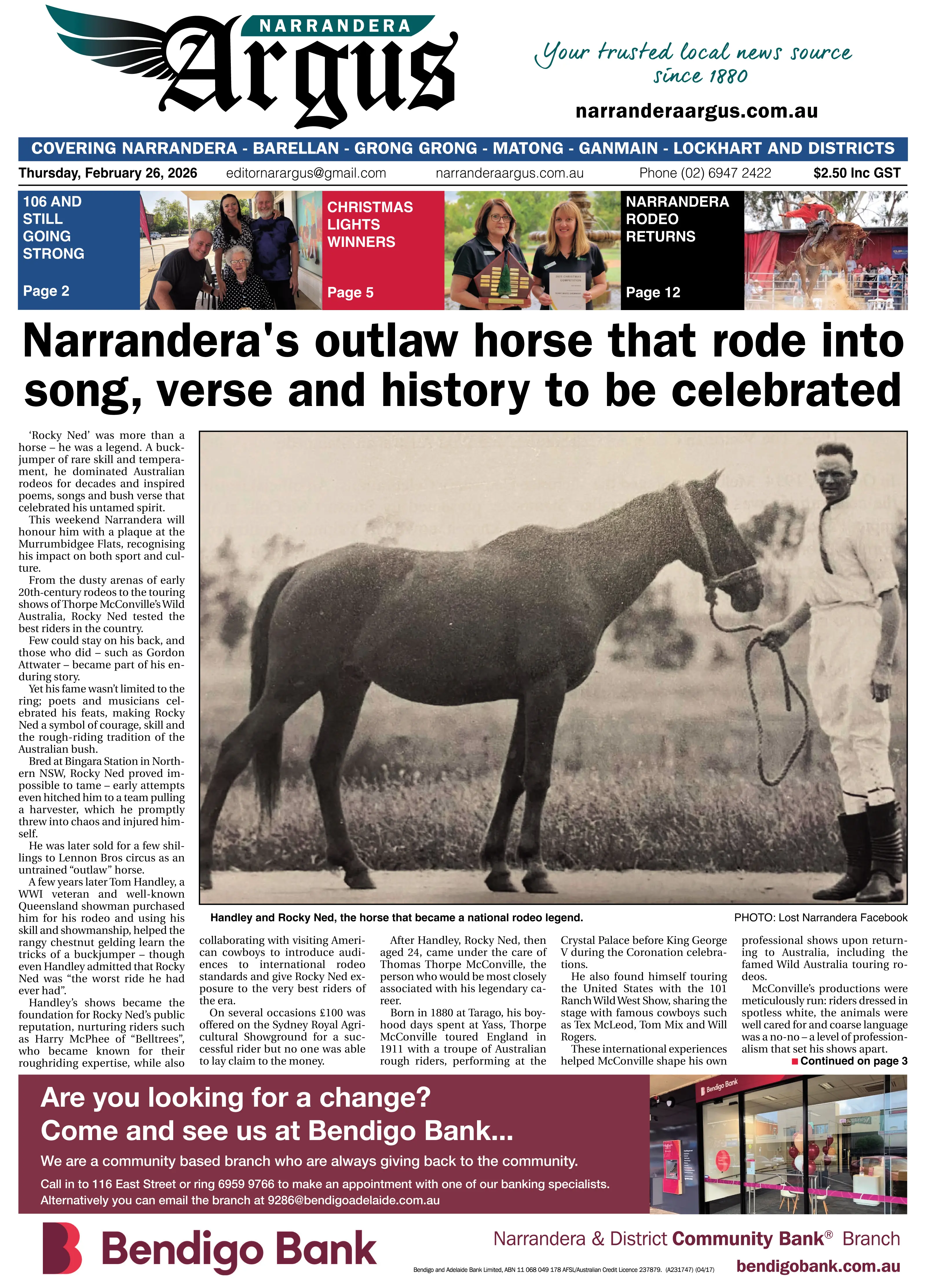 Narrandera Argus, Thursday, February 26, 2026