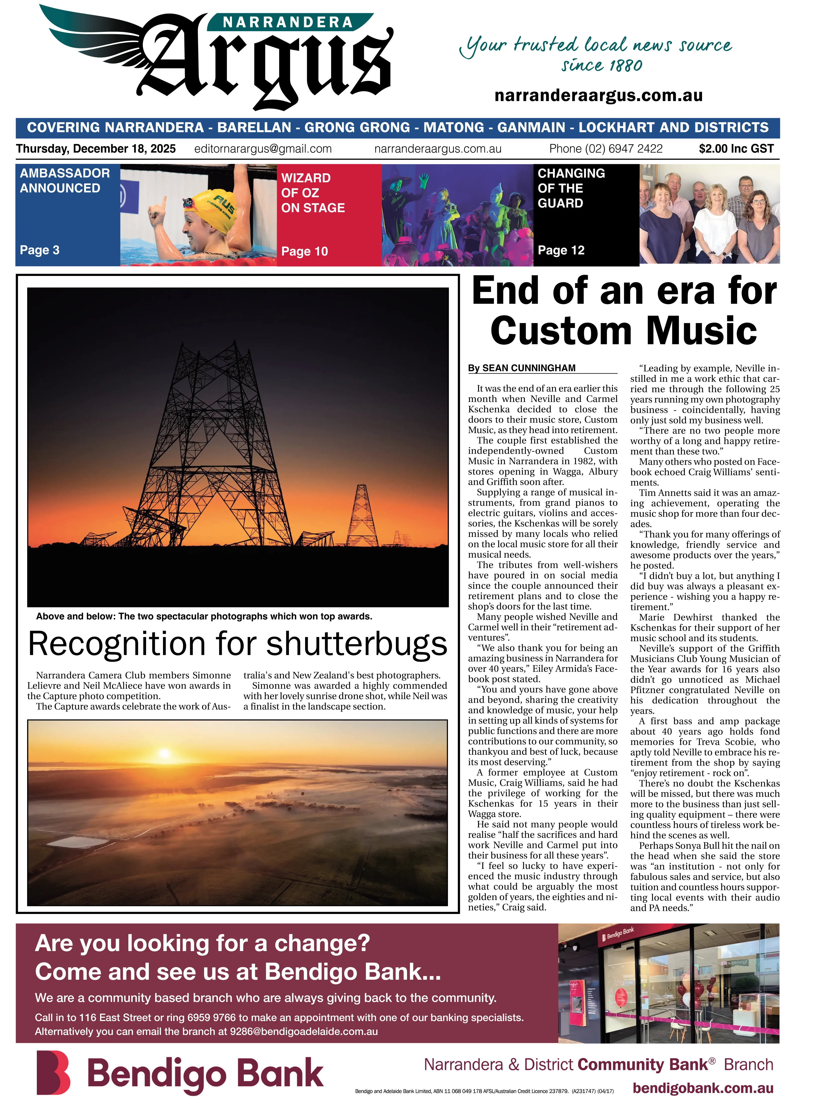 Narrandera Argus, Thursday, December 18, 2025