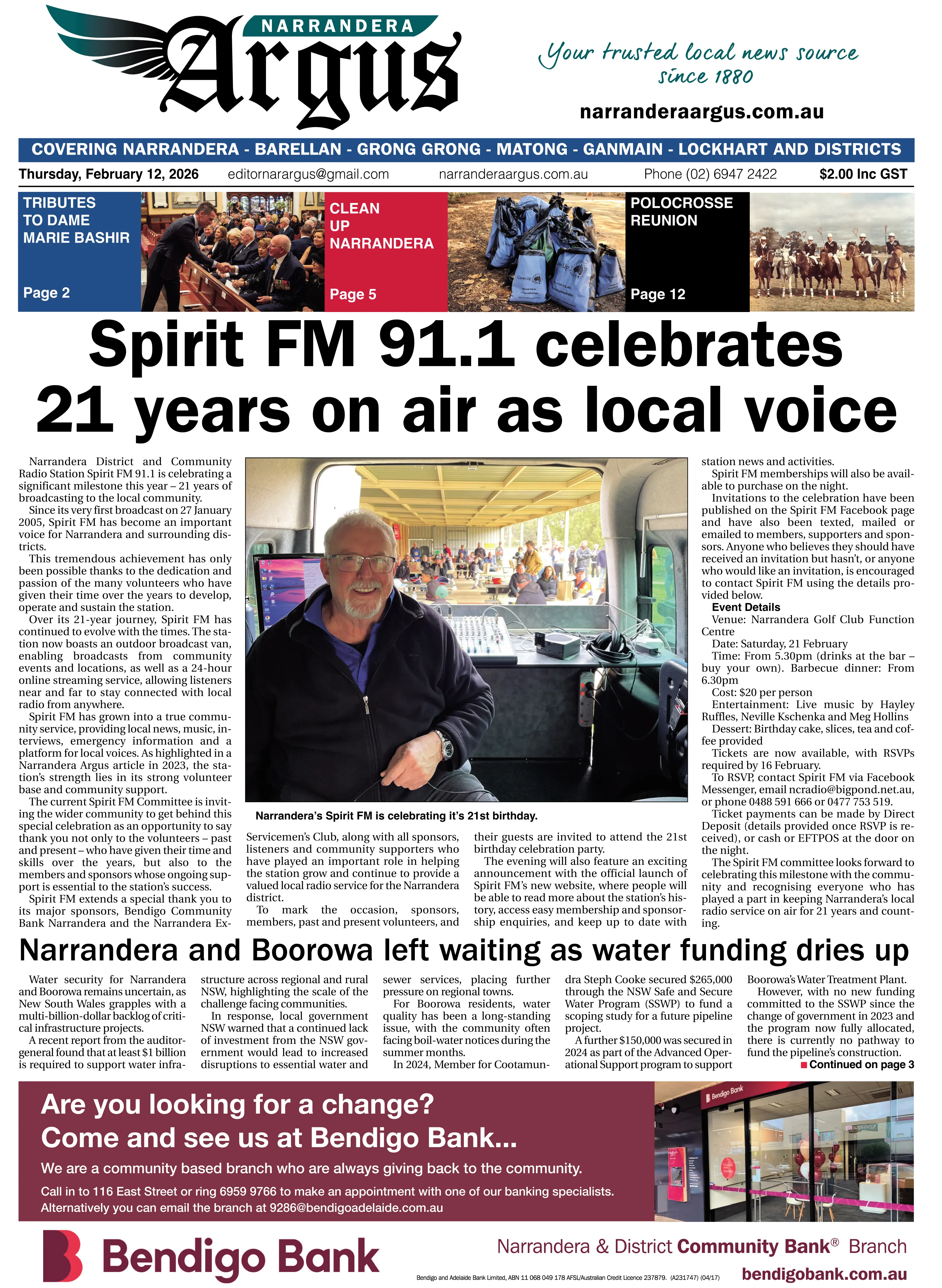 Narrandera Argus, Thursday, February 12, 2026