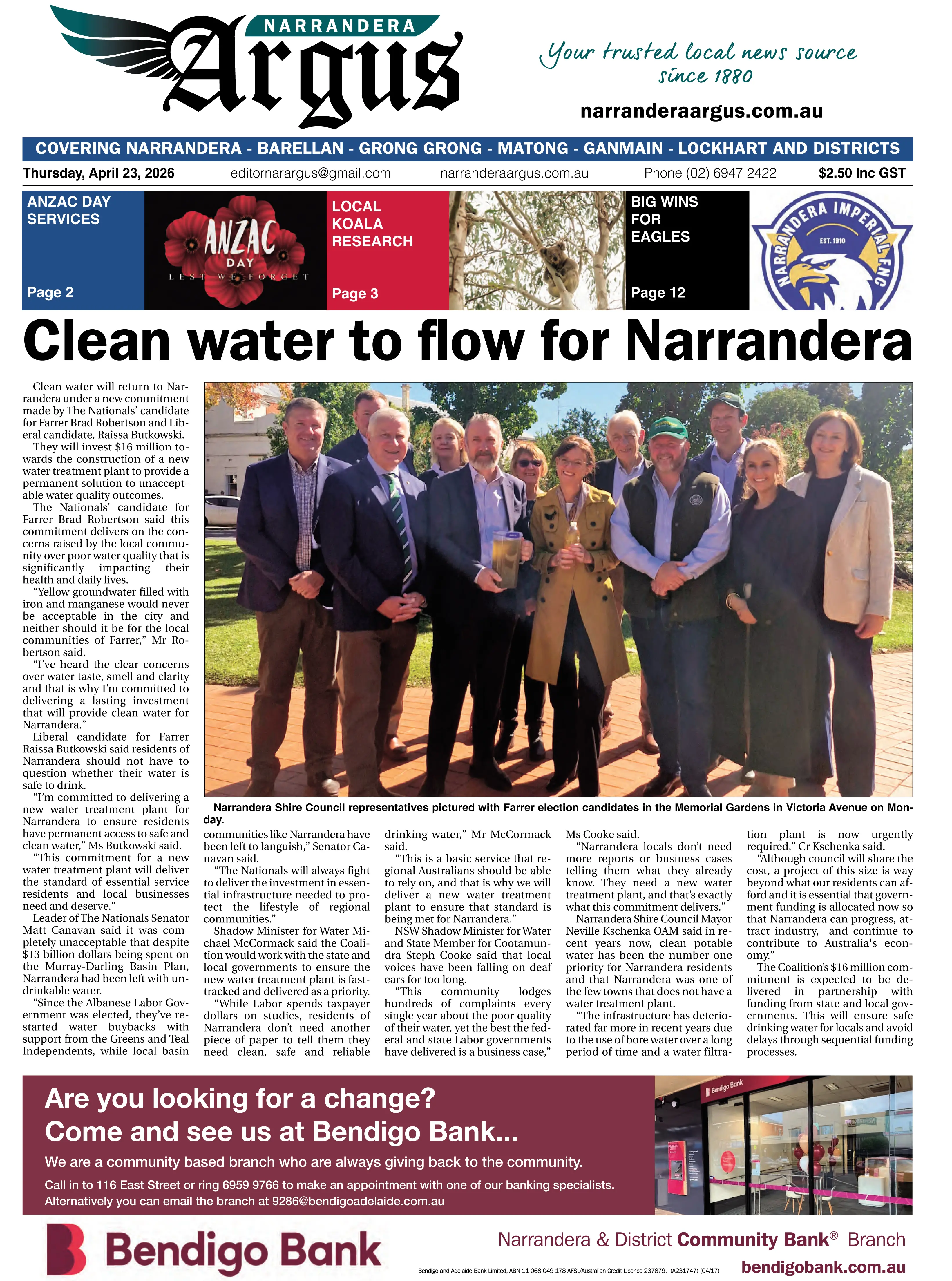 Narrandera Argus, April 23, 2026